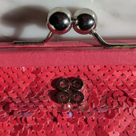 Coach Raspberry Pink Sequin Kisslock Clutch - Limited Edition